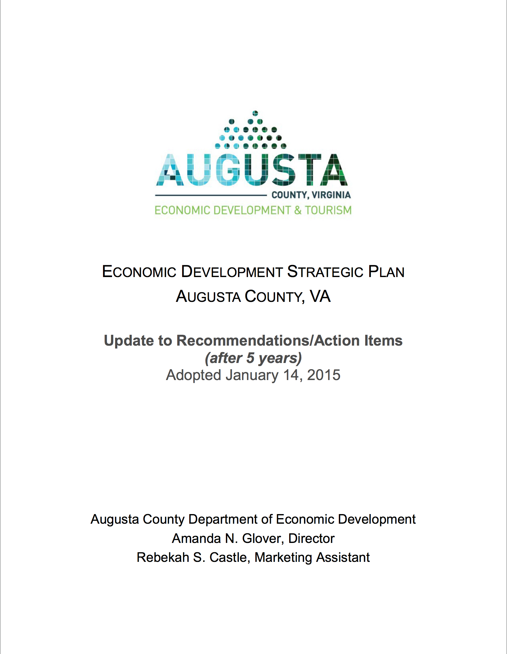 Cover for Strategic Economic Development Plan-Executive Summary