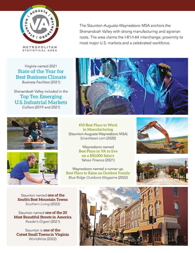 Cover for Staunton-Augusta-Waynesboro Metro Area Infographic